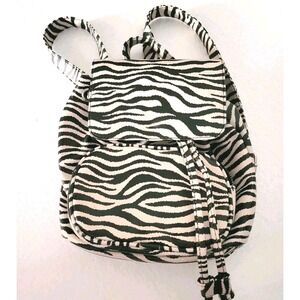 Wild‎ Fable Zebra Print Mini Backpack Purse Y2K Black White